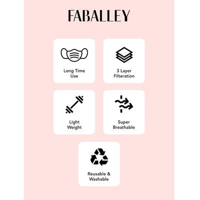Faballey Icy 3 Ply Balloon Reusable Mask Set (2 Pcs) - Face Mask