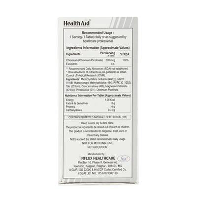HealthAid Chromium Picolinate 200ug Tablet 60's - Calcium And Minerals