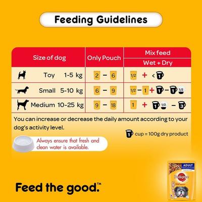 Pedigree Adult Grilled Liver Chunks Flavour in Gravy with Vegetables (Pack of 70gm x 15) 1050 gm - Petfood