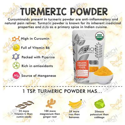Sorich Organics Organic Turmeric Powder 50 gm - Herbal Dietary Supplement