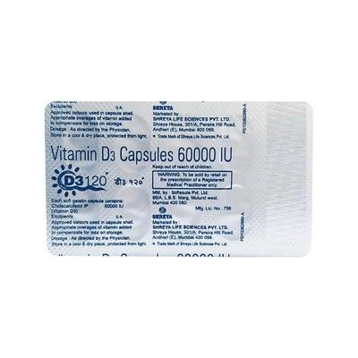 D3 120 60000IU Capsule 10'S - Supplements-Vit