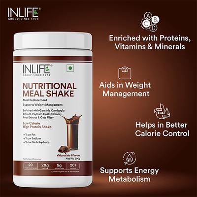 INLIFE Nutritional Meal Shake Powder - Chocolate Flavour 500 gm - Weight Loss