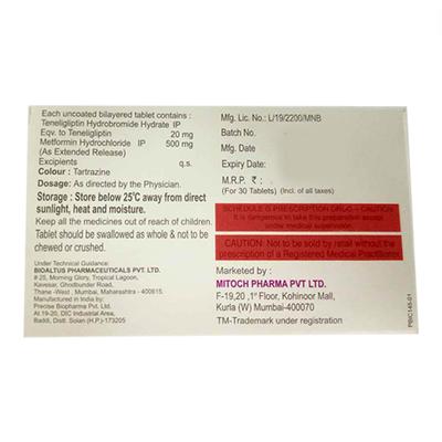 TENAMIT M 20/500MG TABLET 10'S - Diabetes-Ant