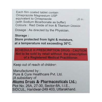 OPAL FAST 20mg Tablet 10's - Ulcer/Reflux/Flatulence-Aaa