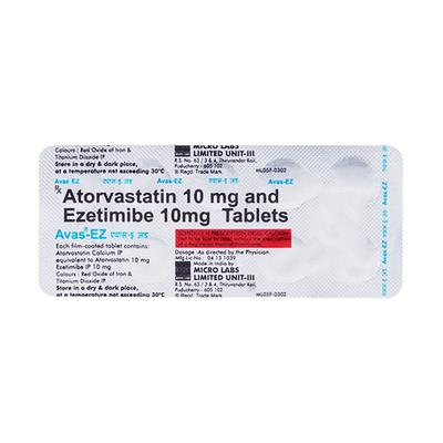 Avas EZ 10mg Tablet 10'S - High Cholesterol-Dys
