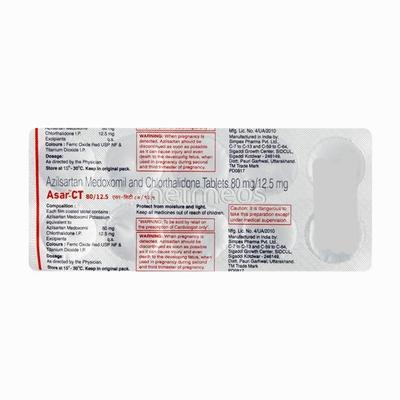 Asar CT 80/12.5mg Tablet 10'S - Hypertension-Ang