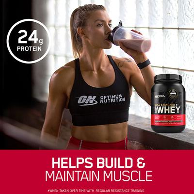 Optimum Nutrition (ON) 100% Whey Gold Standard Powder - Vanilla Ice Cream 1 lb - Whey Proteins