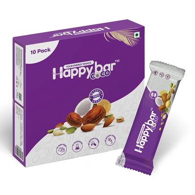 Happy Bar Instant Energy Bar - Coco & Dry Fruits (Pack of 10 x 30 gm) - Nutritional Bars