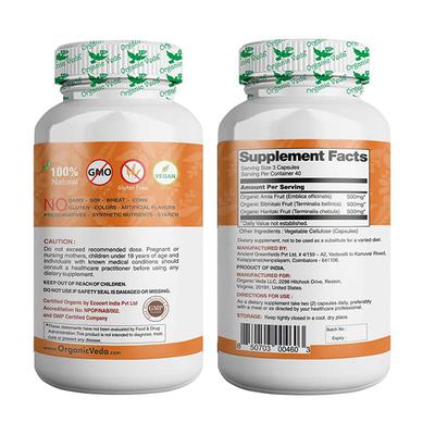 Organic Veda Triphala Veg Capsule 120's - Pure Herbs