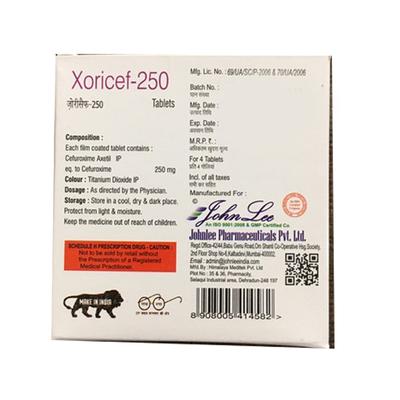 XORICEF 250 Tablet 4's - Bacterial Infections-Cep