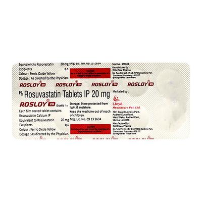 Rosloy 20mg Tablet 10'S - High Cholesterol-Dys