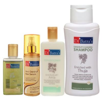Dr Batra's Dandruff Cleansing Shampoo 500 ml + Conditioner 200 ml + Anti-Dandruff Hair Serum 125 ml + Hair Oil 100 ml - Hair Treatment