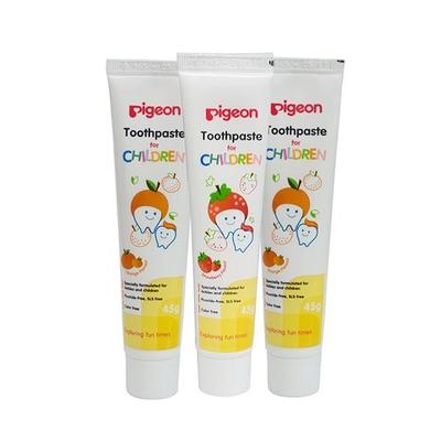Pigeon Children Toothpaste Combo (Strawberry 1's + Orange 2's) 45 gm - Baby Oral Care