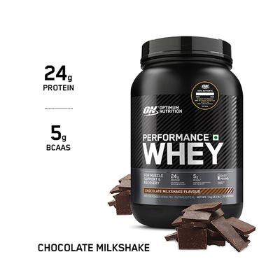 Optimum Nutrition (ON) Performance Whey Protein Powder - Chocolate Milkshake 1 kg - Whey Proteins