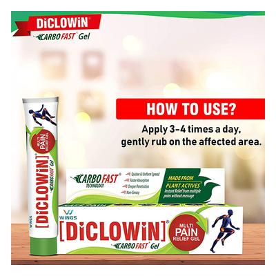 Diclowin Carbofast Gel(Topical) 30gm - Pain relief-Nsa