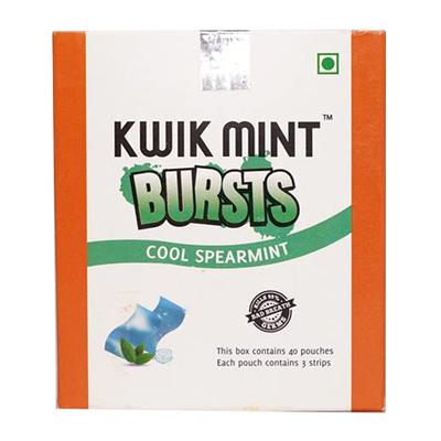 Kwikmint Bursts Strips - Cool Spearmint (Pack of 40 x 3's) - Nicotine Gums/Lozenges