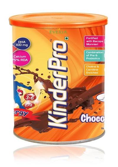 Evexia KinderPro Chocolate Flavor Powder 200 gm (N) - Kids Nutrition