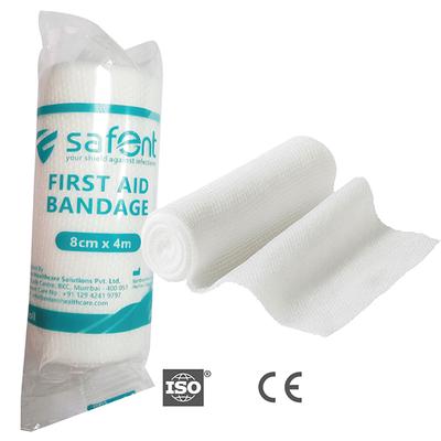 Safent First Aid Bandage (8cm X 4 m) - Bandages & Dressings