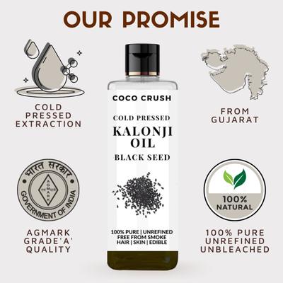 Coco Crush Cold Pressed Kalonji Oil - Balck Seed 200 ml - Personal Care (Ayush)