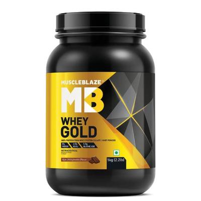 MuscleBlaze Whey Gold - Rich Milk Chocolate 1 kg - Whey Proteins