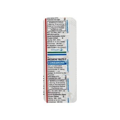 Cordarone 100mg Tablet 10'S - Arrhythmiasis