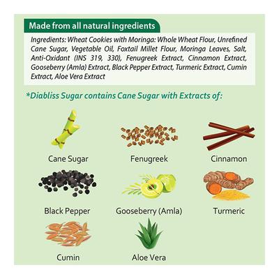 Diabliss Diabtic Friendly Moringa Leaf Millet Cookies 150 gm - Nutritional Bars