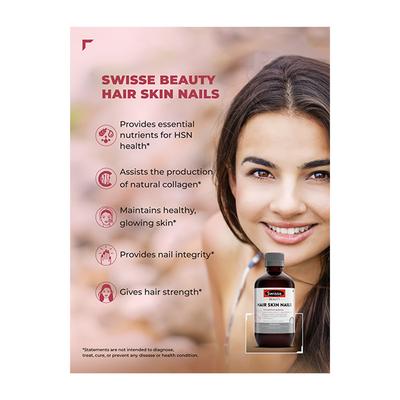 Swisse Beauty Inside Out (Collagen+ Tablet 30's, Hair Skin and Nails Liquid 300 ml) Combo Pack - Hair & Skin