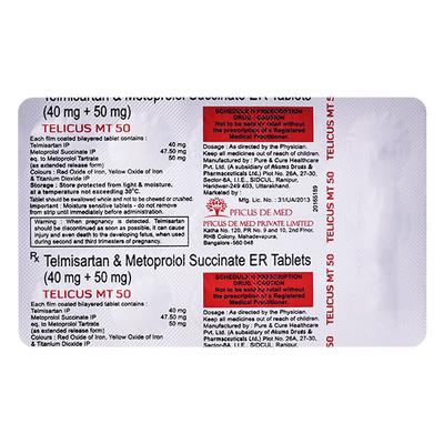 TELICUS MT 50 Tablet 15's - Hypertension-Bet