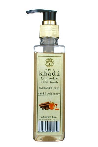 Vagad's Khadi Face Wash - Sandal with Honey (S.L.S and Paraben Free) 200 ml - Face Wash & Cleansers