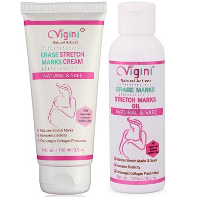 Vigini Erase Stretch Marks Cream 100 ml + Erase Marks Stretch Marks Oil 100 ml - Intimate Care