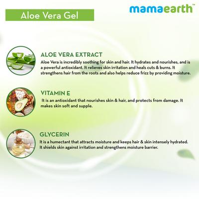 Mamaearth Aloe Vera Gel - Pure Aloe Vera & Vitamin E 300 ml - Face Gels