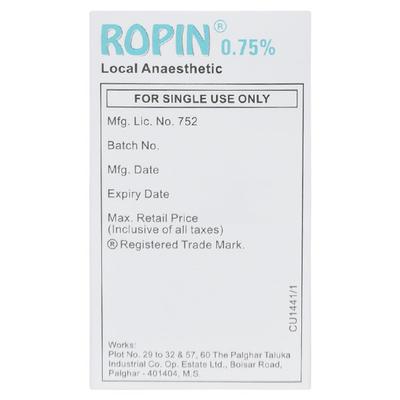 ROPIN 0.75% INJECTION 20ML - Anaesthesia - Local-Ana