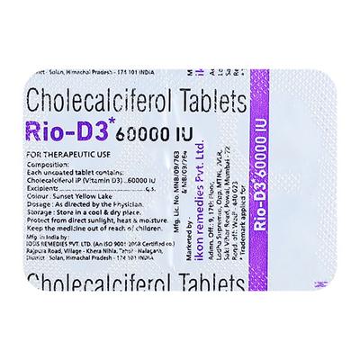 RIO D3 60000iu Tablet 4's - Supplements-Vit