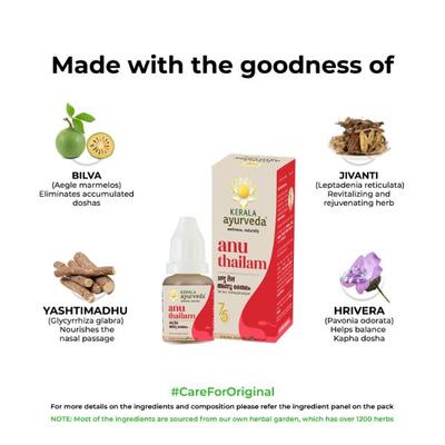Kerala Ayurveda Anu Thailam 10 ml - Speciality Medicines