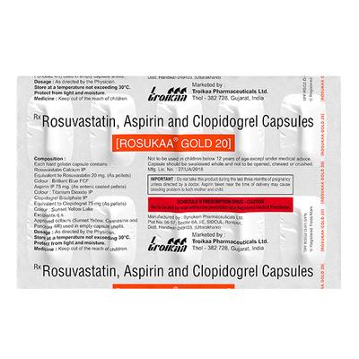 Rosukaa Gold 75/20/75mg Capsule 10'S - High Cholesterol-Dys