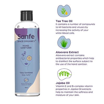 Sanfe Space Organics Hand Sanitizer (Pack of 2 x 500 ml) - Hand Sanitizer