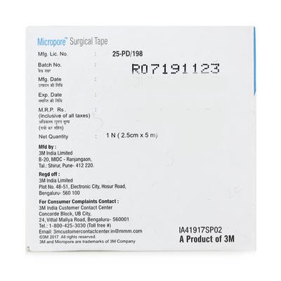 3M Micropore Adhesive Surgical Tape - (2.5 cm x 5 m) (1530-S-1-5M) - Tapes & Films