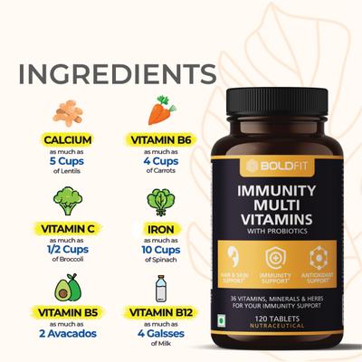 Boldfit Immunity Multivitamins Tablet 60's - Vitamin C
