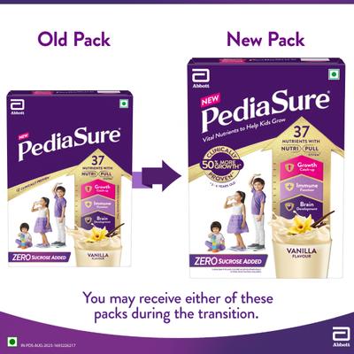 Pediasure Zero Sucrose Nutrition Powder - Vanilla Flavour 400 gm (Refill Pack) - Kids Nutrition