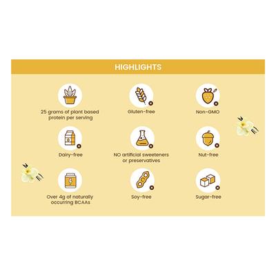 Origin Nutrition Vegan Protein Powder - Vanilla Flavour 785 gm - Whey Proteins