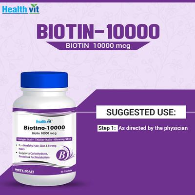 HealthVit Biotino-10000 Mcg Tablets 60's - Hair & Skin
