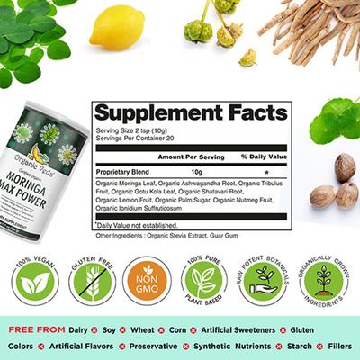 Organic Veda Moringa Max Powder 227 gm - Pure Herbs