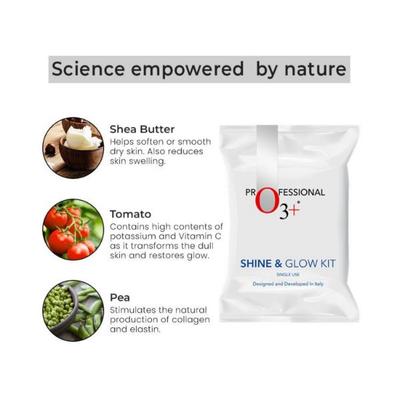 Professional O3+ Single Use Shine & Glow Kit (32 gm + 6 ml) 1's - Facial Kits