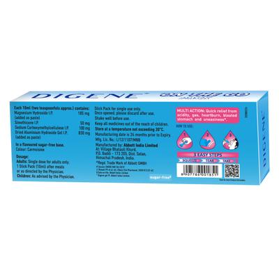 Digene Antacid Antigas Gel On the Go Pack - Mint Flavour (Pack of 5 x 10 ml) - Acidity