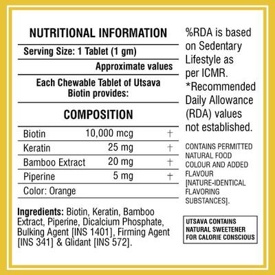 Nector Utsava Biotin Sugar Free Tablet - Mango 30's - Hair & Skin