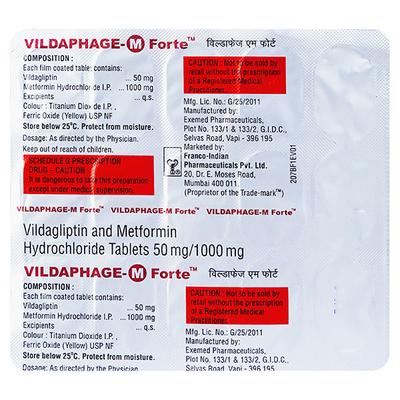 VILDAPHAGE M FORTE Tablet 15's - Diabetes-Ant
