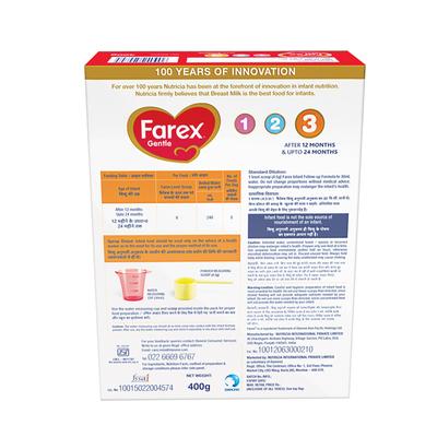 Farex Gentle Follow Up Formula - Stage 3 (12-24 Months) 400 gm (Refill Pack) - Baby And Infant Supplements