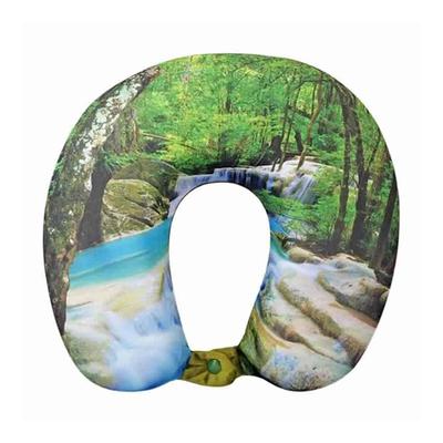 VIAGGI Memory Foam Neck Pillow - Green Forest - Pads And Pillows