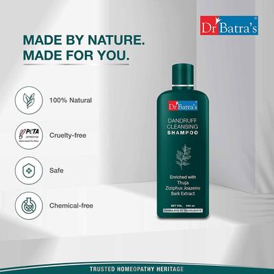 Dr Batra's Dandruff Cleansing Shampoo 500 ml + Hair Fall Control Serum 125 ml - Hair Treatment