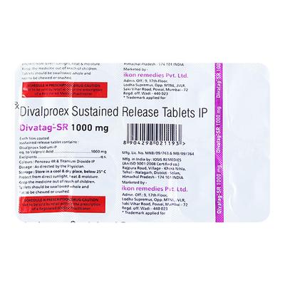 DIVATAG SR 1000mg Tablet 10's - Epilepsy/Convulsion-Ant